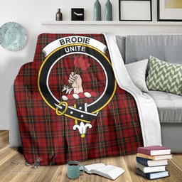 Scottish Brodie Clan Tartan Blanket with Family Crest Tartan Plaid Sherpa Blanket Scottish Plaid Tartan Plaid - ScotsTee - scotstee.com