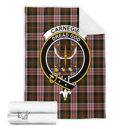 Scottish Carnegie Dress Clan Tartan Blanket with Family Crest Tartan Plaid Sherpa Blanket Scottish Plaid Tartan Plaid - ScotsTee - scotstee.com