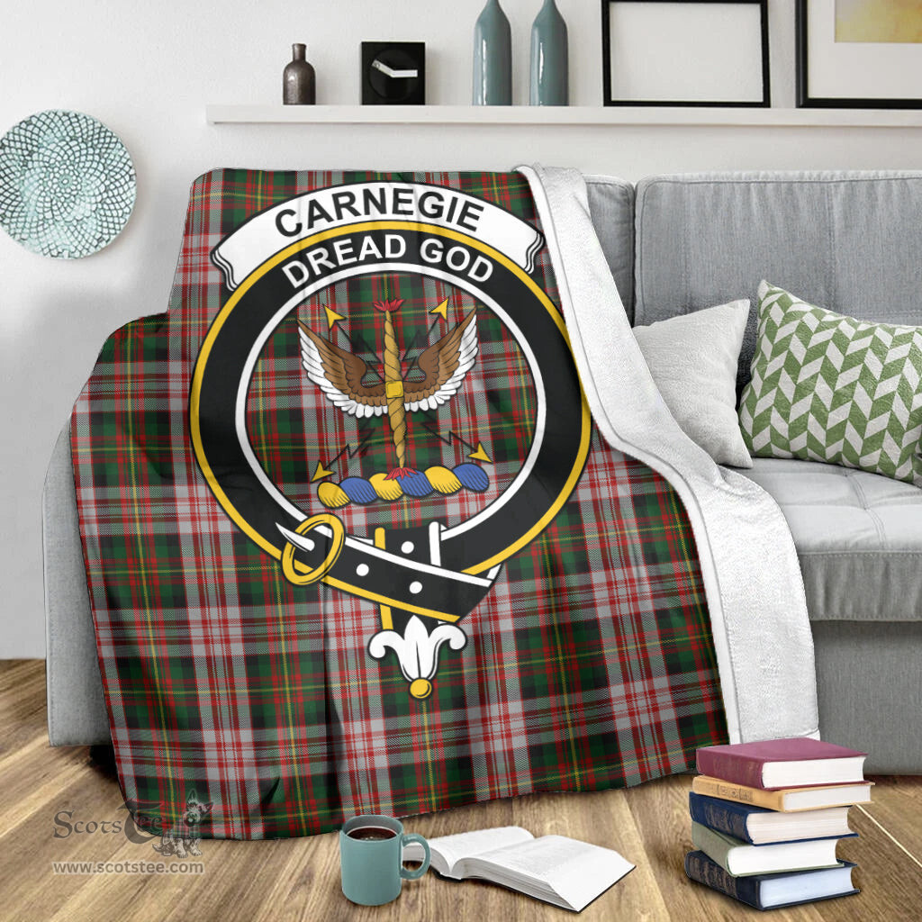 Scottish Carnegie Dress Clan Tartan Blanket with Family Crest Tartan Plaid Sherpa Blanket Scottish Plaid Tartan Plaid - ScotsTee - scotstee.com