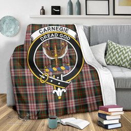 Scottish Carnegie Dress Clan Tartan Blanket with Family Crest Tartan Plaid Sherpa Blanket Scottish Plaid Tartan Plaid - ScotsTee - scotstee.com