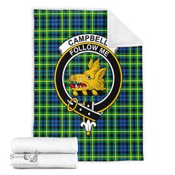 Scottish Campbell of Breadalbane Ancient Clan Tartan Blanket with Family Crest Tartan Plaid Sherpa Blanket Scottish Plaid Tartan Plaid - ScotsTee - scotstee.com