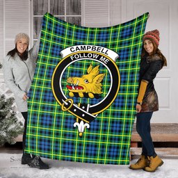 Scottish Campbell of Breadalbane Ancient Clan Tartan Blanket with Family Crest Tartan Plaid Sherpa Blanket Scottish Plaid Tartan Plaid - ScotsTee - scotstee.com