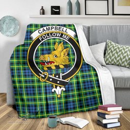 Scottish Campbell of Breadalbane Ancient Clan Tartan Blanket with Family Crest Tartan Plaid Sherpa Blanket Scottish Plaid Tartan Plaid - ScotsTee - scotstee.com