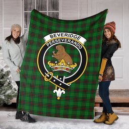 Scottish Beveridge Clan Tartan Blanket with Family Crest Tartan Plaid Sherpa Blanket Scottish Plaid Tartan Plaid - ScotsTee - scotstee.com