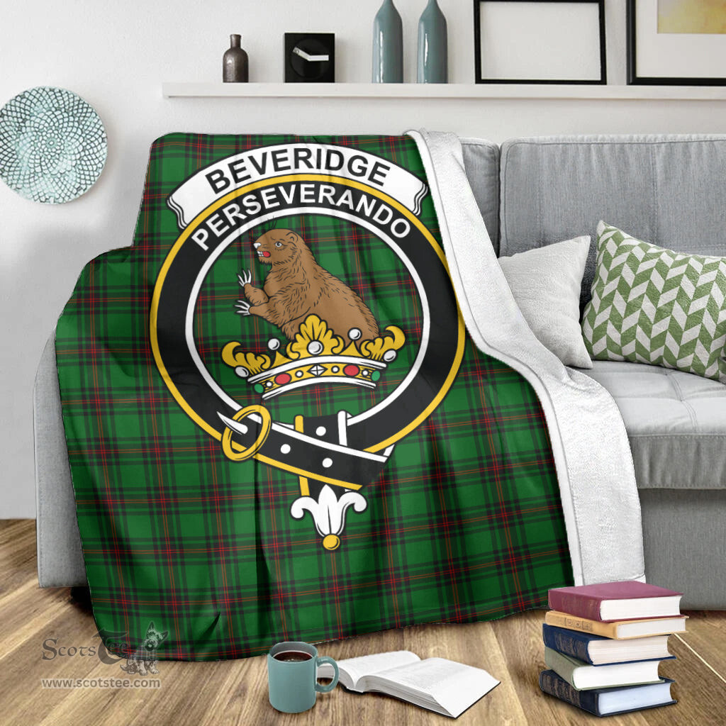 Scottish Beveridge Clan Tartan Blanket with Family Crest Tartan Plaid Sherpa Blanket Scottish Plaid Tartan Plaid - ScotsTee - scotstee.com