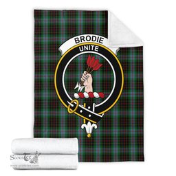 Scottish Brodie Hunting Clan Tartan Blanket with Family Crest Tartan Plaid Sherpa Blanket Scottish Plaid Tartan Plaid - ScotsTee - scotstee.com