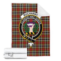 Scottish Buchanan Old Dress Clan Tartan Blanket with Family Crest Tartan Plaid Sherpa Blanket Scottish Plaid Tartan Plaid - ScotsTee - scotstee.com