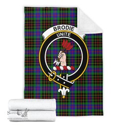 Scottish Brodie Hunting Modern Clan Tartan Blanket with Family Crest Tartan Plaid Sherpa Blanket Scottish Plaid Tartan Plaid - ScotsTee - scotstee.com