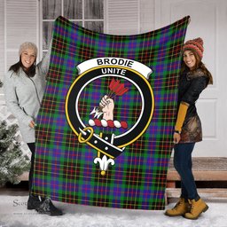 Scottish Brodie Hunting Modern Clan Tartan Blanket with Family Crest Tartan Plaid Sherpa Blanket Scottish Plaid Tartan Plaid - ScotsTee - scotstee.com