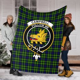 Scottish Campbell of Breadalbane Modern Clan Tartan Blanket with Family Crest Tartan Plaid Sherpa Blanket Scottish Plaid Tartan Plaid - ScotsTee - scotstee.com