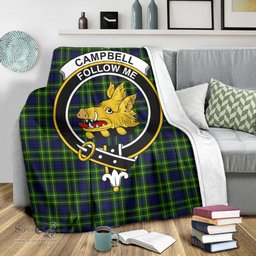 Scottish Campbell of Breadalbane Modern Clan Tartan Blanket with Family Crest Tartan Plaid Sherpa Blanket Scottish Plaid Tartan Plaid - ScotsTee - scotstee.com