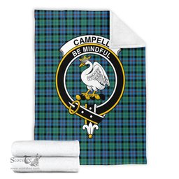 Scottish Campbell of Cawdor Ancient Clan Tartan Blanket with Family Crest Tartan Plaid Sherpa Blanket Scottish Plaid Tartan Plaid - ScotsTee - scotstee.com
