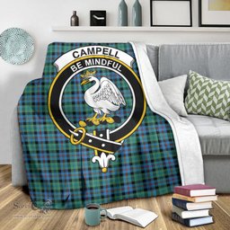 Scottish Campbell of Cawdor Ancient Clan Tartan Blanket with Family Crest Tartan Plaid Sherpa Blanket Scottish Plaid Tartan Plaid - ScotsTee - scotstee.com