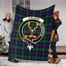 Scottish Calder Modern Clan Tartan Blanket with Family Crest Tartan Plaid Sherpa Blanket Scottish Plaid Tartan Plaid - ScotsTee - scotstee.com