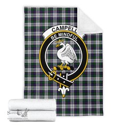 Scottish Campbell of Cawdor Dress Clan Tartan Blanket with Family Crest Tartan Plaid Sherpa Blanket Scottish Plaid Tartan Plaid - ScotsTee - scotstee.com