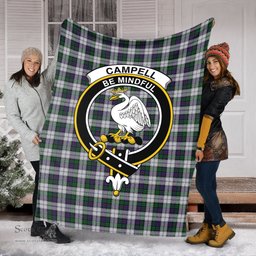 Scottish Campbell of Cawdor Dress Clan Tartan Blanket with Family Crest Tartan Plaid Sherpa Blanket Scottish Plaid Tartan Plaid - ScotsTee - scotstee.com