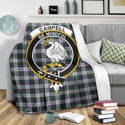 Scottish Campbell of Cawdor Dress Clan Tartan Blanket with Family Crest Tartan Plaid Sherpa Blanket Scottish Plaid Tartan Plaid - ScotsTee - scotstee.com