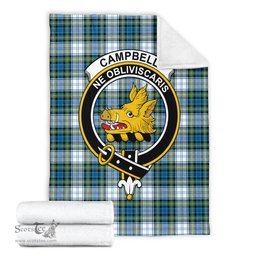 Scottish Campbell Dress Ancient Clan Tartan Blanket with Family Crest Tartan Plaid Sherpa Blanket Scottish Plaid Tartan Plaid - ScotsTee - scotstee.com