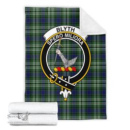 Scottish Blyth Clan Tartan Blanket with Family Crest Tartan Plaid Sherpa Blanket Scottish Plaid Tartan Plaid - ScotsTee - scotstee.com