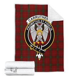 Scottish Carruthers Clan Tartan Blanket with Family Crest Tartan Plaid Sherpa Blanket Scottish Plaid Tartan Plaid - ScotsTee - scotstee.com