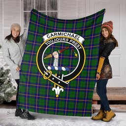 Scottish Carmichael Modern Clan Tartan Blanket with Family Crest Tartan Plaid Sherpa Blanket Scottish Plaid Tartan Plaid - ScotsTee - scotstee.com