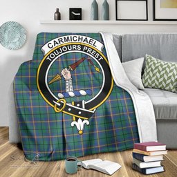 Scottish Carmichael Ancient Clan Tartan Blanket with Family Crest Tartan Plaid Sherpa Blanket Scottish Plaid Tartan Plaid - ScotsTee - scotstee.com