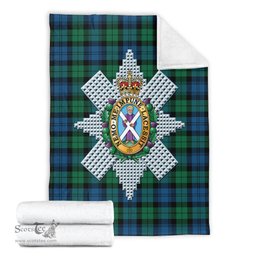 Scottish Black Watch Ancient Clan Tartan Blanket with Family Crest Tartan Plaid Sherpa Blanket Scottish Plaid Tartan Plaid - ScotsTee - scotstee.com