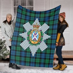 Scottish Black Watch Ancient Clan Tartan Blanket with Family Crest Tartan Plaid Sherpa Blanket Scottish Plaid Tartan Plaid - ScotsTee - scotstee.com