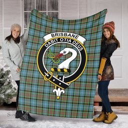 Scottish Brisbane modern Clan Tartan Blanket with Family Crest Tartan Plaid Sherpa Blanket Scottish Plaid Tartan Plaid - ScotsTee - scotstee.com