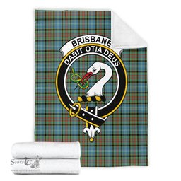 Scottish Brisbane modern Clan Tartan Blanket with Family Crest Tartan Plaid Sherpa Blanket Scottish Plaid Tartan Plaid - ScotsTee - scotstee.com