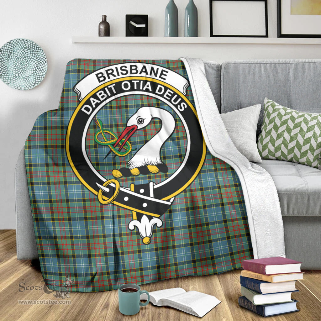 Scottish Brisbane modern Clan Tartan Blanket with Family Crest Tartan Plaid Sherpa Blanket Scottish Plaid Tartan Plaid - ScotsTee - scotstee.com