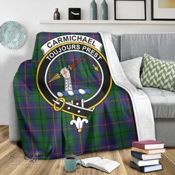 Scottish Carmichael Clan Tartan Blanket with Family Crest Tartan Plaid Sherpa Blanket Scottish Plaid Tartan Plaid - ScotsTee - scotstee.com