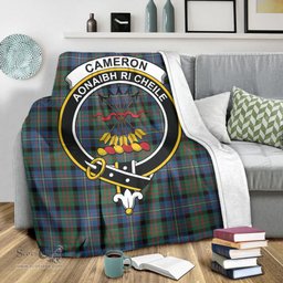 Scottish Cameron of Erracht Ancient Clan Tartan Blanket with Family Crest Tartan Plaid Sherpa Blanket Scottish Plaid Tartan Plaid - ScotsTee - scotstee.com