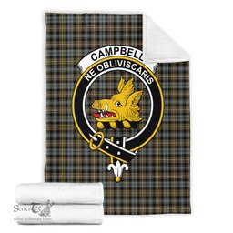 Scottish Campbell Argyll Weathered Clan Tartan Blanket with Family Crest Tartan Plaid Sherpa Blanket Scottish Plaid Tartan Plaid - ScotsTee - scotstee.com