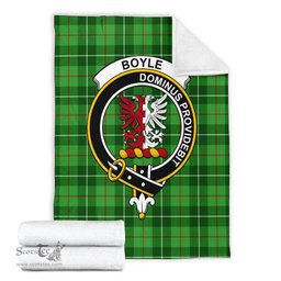 Scottish Boyle Clan Tartan Blanket with Family Crest Tartan Plaid Sherpa Blanket Scottish Plaid Tartan Plaid - ScotsTee - scotstee.com