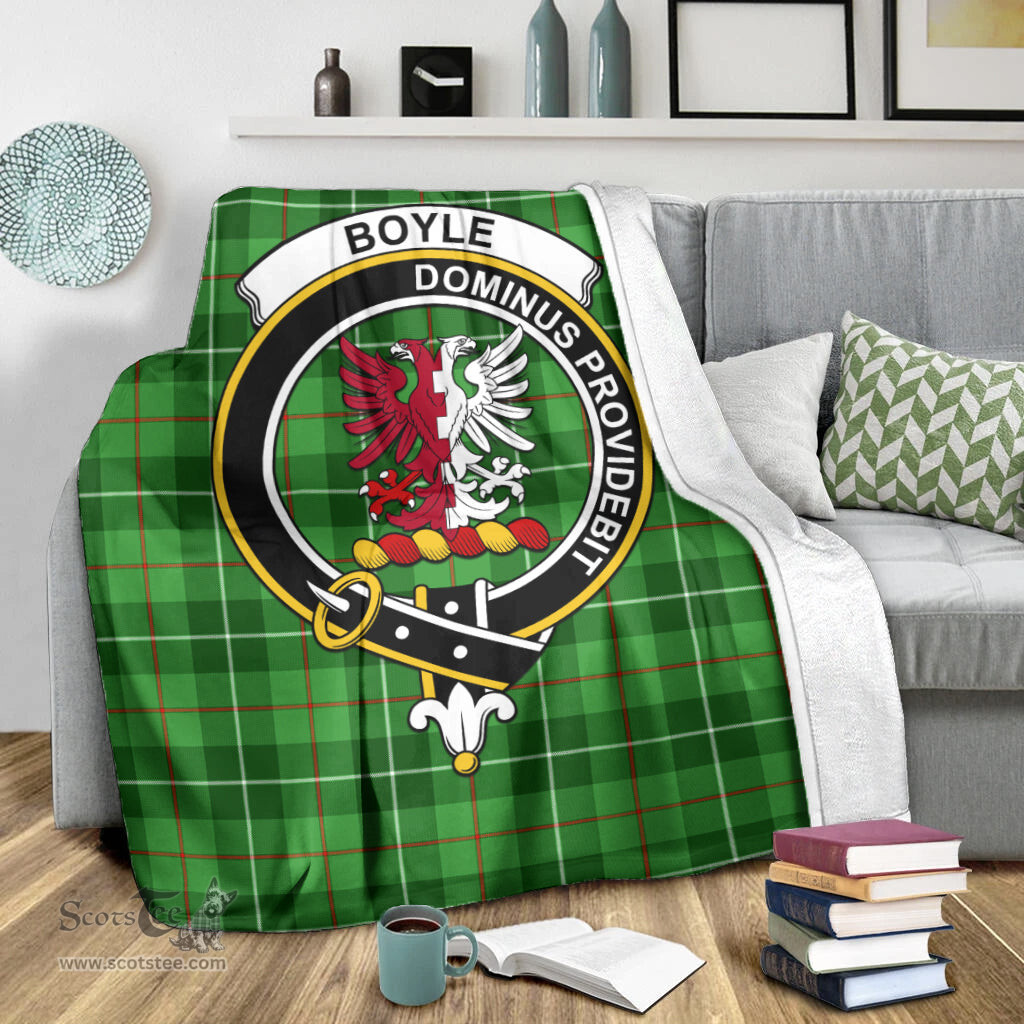 Scottish Boyle Clan Tartan Blanket with Family Crest Tartan Plaid Sherpa Blanket Scottish Plaid Tartan Plaid - ScotsTee - scotstee.com