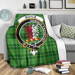 Scottish Boyle Clan Tartan Blanket with Family Crest Tartan Plaid Sherpa Blanket Scottish Plaid Tartan Plaid - ScotsTee - scotstee.com