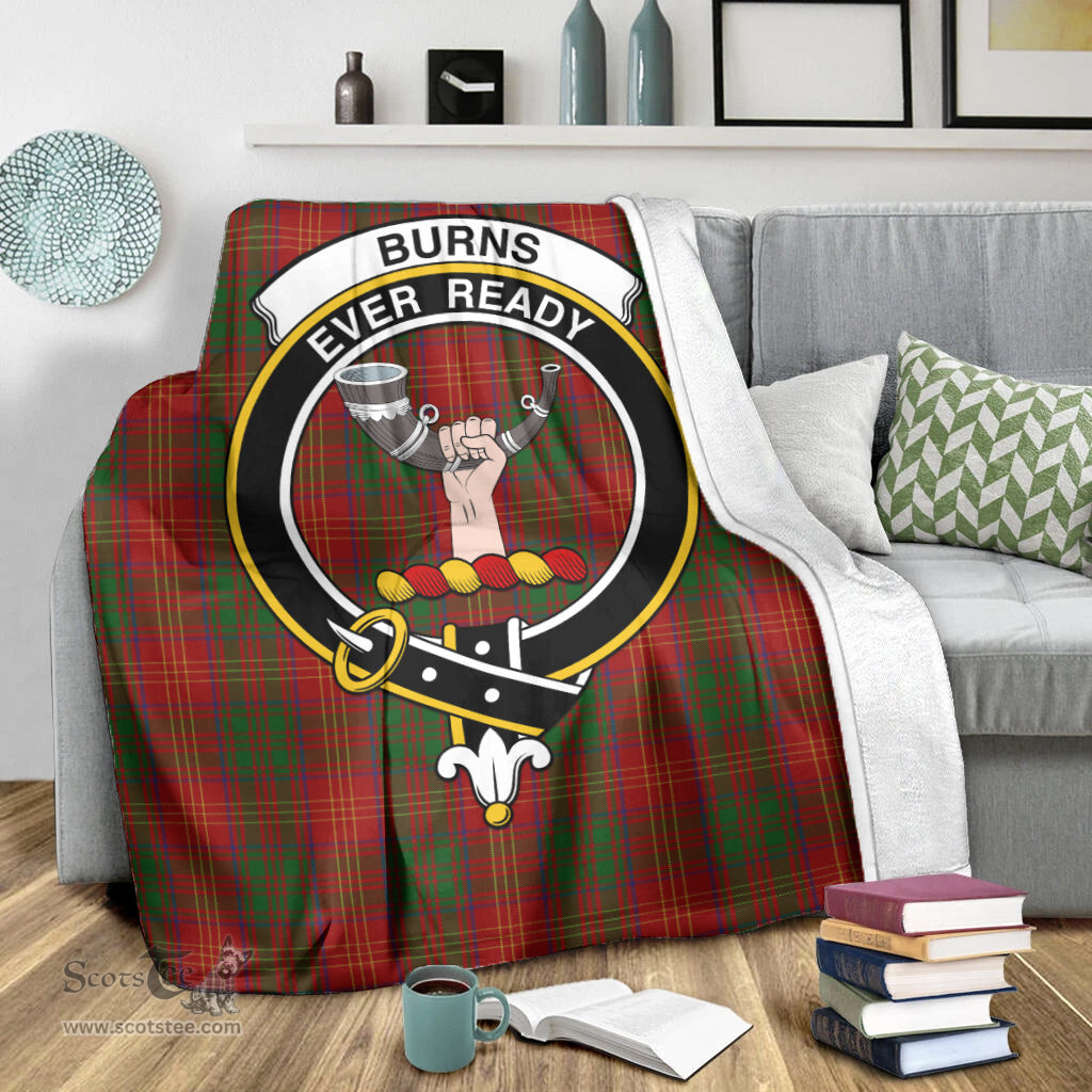 Scottish Burns Clan Tartan Blanket with Family Crest Tartan Plaid Sherpa Blanket Scottish Plaid Tartan Plaid - ScotsTee - scotstee.com