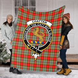 Scottish Chattan Clan Tartan Blanket with Family Crest Tartan Plaid Sherpa Blanket Scottish Plaid Tartan Plaid - ScotsTee - scotstee.com