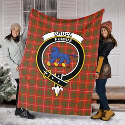 Scottish Bruce Modern Clan Tartan Blanket with Family Crest Tartan Plaid Sherpa Blanket Scottish Plaid Tartan Plaid - ScotsTee - scotstee.com