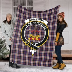 Scottish Cameron of Erracht Dress Clan Tartan Blanket with Family Crest Tartan Plaid Sherpa Blanket Scottish Plaid Tartan Plaid - ScotsTee - scotstee.com