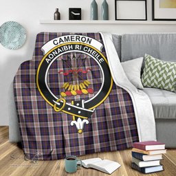 Scottish Cameron of Erracht Dress Clan Tartan Blanket with Family Crest Tartan Plaid Sherpa Blanket Scottish Plaid Tartan Plaid - ScotsTee - scotstee.com