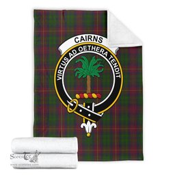 Scottish Cairns Clan Tartan Blanket with Family Crest Tartan Plaid Sherpa Blanket Scottish Plaid Tartan Plaid - ScotsTee - scotstee.com
