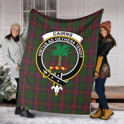 Scottish Cairns Clan Tartan Blanket with Family Crest Tartan Plaid Sherpa Blanket Scottish Plaid Tartan Plaid - ScotsTee - scotstee.com