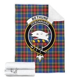 Scottish Bethune Clan Tartan Blanket with Family Crest Tartan Plaid Sherpa Blanket Scottish Plaid Tartan Plaid - ScotsTee - scotstee.com