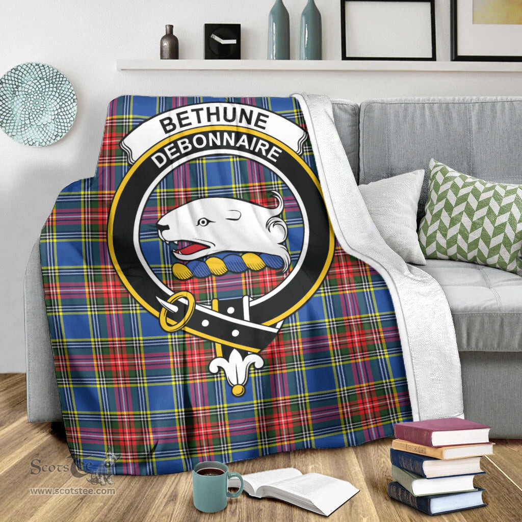 Scottish Bethune Clan Tartan Blanket with Family Crest Tartan Plaid Sherpa Blanket Scottish Plaid Tartan Plaid - ScotsTee - scotstee.com