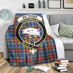 Scottish Bethune Clan Tartan Blanket with Family Crest Tartan Plaid Sherpa Blanket Scottish Plaid Tartan Plaid - ScotsTee - scotstee.com