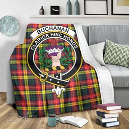 Scottish Buchanan Modern Clan Tartan Blanket with Family Crest Tartan Plaid Sherpa Blanket Scottish Plaid Tartan Plaid - ScotsTee - scotstee.com