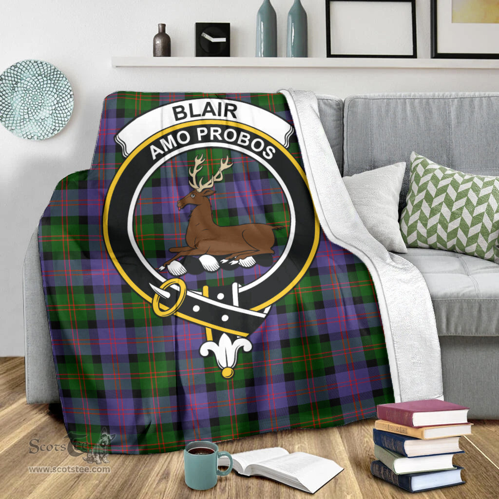 Scottish Blair Modern Clan Tartan Blanket with Family Crest Tartan Plaid Sherpa Blanket Scottish Plaid Tartan Plaid - ScotsTee - scotstee.com