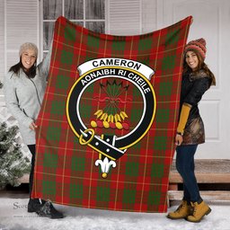 Scottish Cameron Clan Tartan Blanket with Family Crest Tartan Plaid Sherpa Blanket Scottish Plaid Tartan Plaid - ScotsTee - scotstee.com